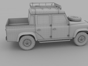 land rover defender 110 double cab pick up rev 3D 模型