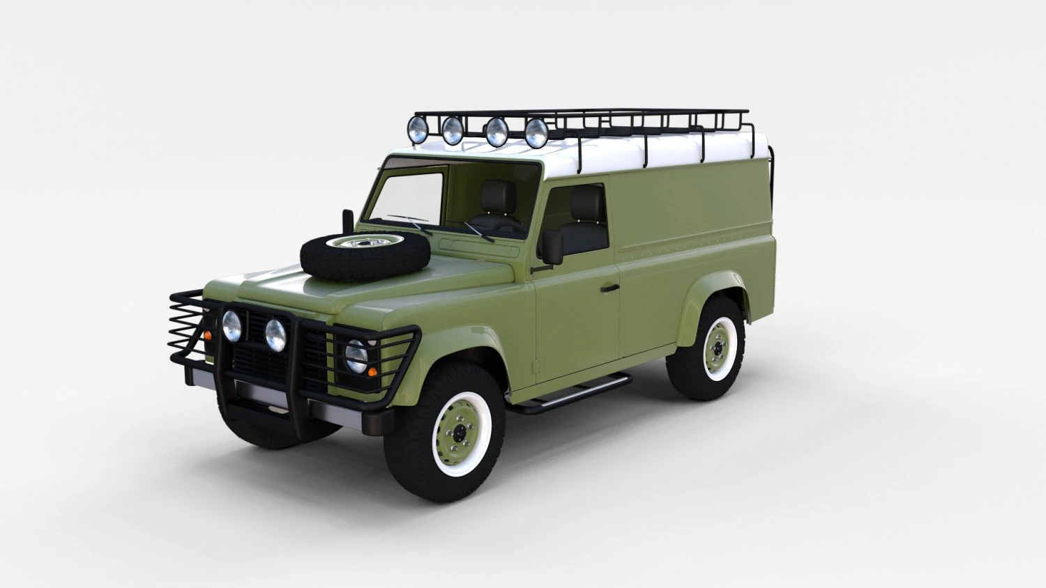 land rover defender 110 hard top w interior rev 3D Model .c4d .max .obj .3ds .fbx .stl .blend 