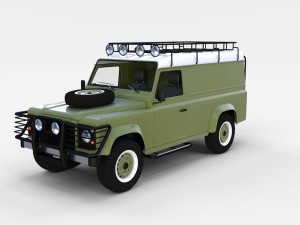 land rover defender 110 hard top w interior rev 3D Model