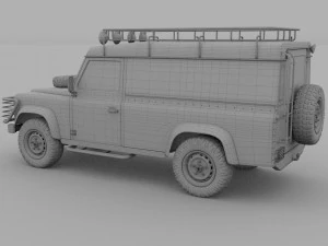 land rover defender 110 hard top w interior rev 3D Model