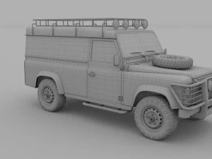 land rover defender 110 hard top w interior rev 3D Model