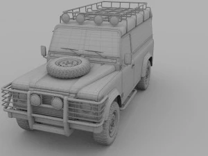 land rover defender 110 hard top w interior rev 3D Model