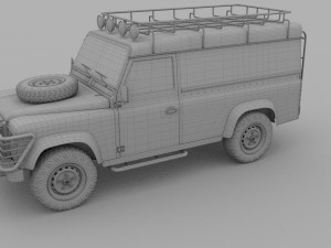 land rover defender 110 hard top w interior rev 3Dモデル