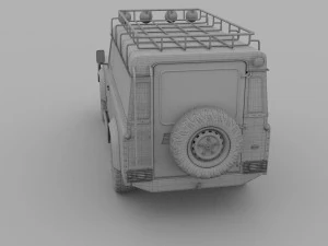 land rover defender 110 hard top w interior rev 3D Model
