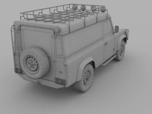 land rover defender 110 hard top w interior rev 3D Model