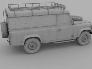 land rover defender 110 hard top w interior rev 3D Model