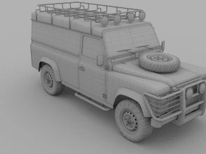 land rover defender 110 hard top w interior rev 3D Model