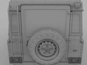 land rover defender 110 hard top w interior rev 3D Model