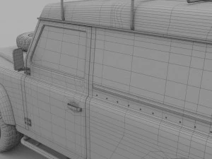 land rover defender 110 hard top w interior rev 3D Model