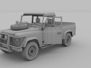 full land rover defender 110 pick up rev 3D Model