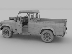 full land rover defender 110 pick up rev 3D Model