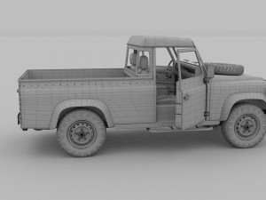 full land rover defender 110 pick up rev 3D Model