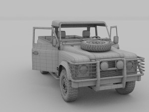 full land rover defender 110 pick up rev 3D Model