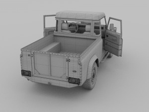 full land rover defender 110 pick up rev 3D Model