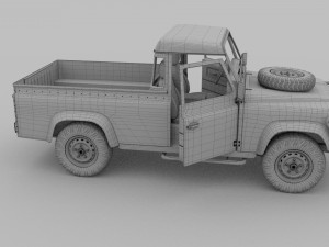 full land rover defender 110 pick up rev 3D Model