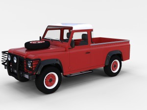 land rover defender 110 pick up w interior rev 3D Model