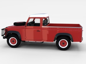 land rover defender 110 pick up w interior rev 3D मॉडल