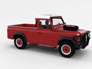 land rover defender 110 pick up w interior rev 3D मॉडल