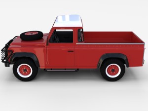 land rover defender 110 pick up w interior rev 3D मॉडल