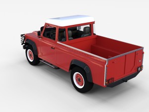 land rover defender 110 pick up w interior rev 3D मॉडल