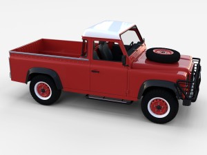land rover defender 110 pick up w interior rev 3D मॉडल