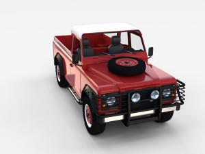 land rover defender 110 pick up w interior rev 3D मॉडल