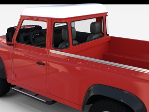 land rover defender 110 pick up w interior rev 3D मॉडल