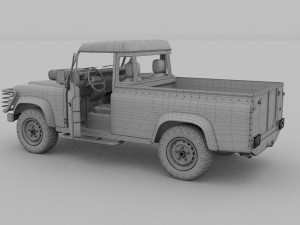 land rover defender 110 pick up w interior rev 3D मॉडल