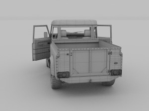 land rover defender 110 pick up w interior rev 3D मॉडल