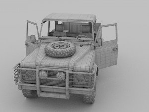 land rover defender 110 pick up w interior rev 3D मॉडल