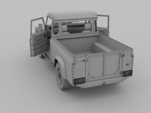 land rover defender 110 pick up w interior rev 3D मॉडल