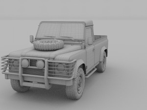 land rover defender 110 pick up rev 3D मॉडल
