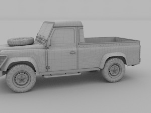 land rover defender 110 pick up rev 3D मॉडल
