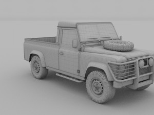 land rover defender 110 pick up rev 3D मॉडल