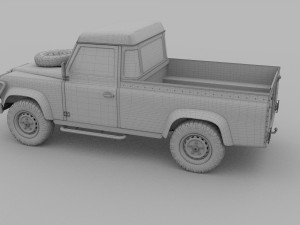 land rover defender 110 pick up rev 3D मॉडल