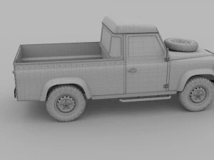 land rover defender 110 pick up rev 3D Model