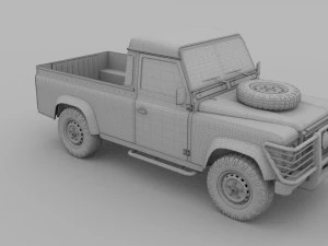 land rover defender 110 pick up rev 3D Model