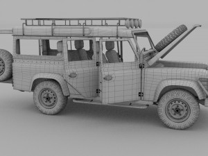 full land rover defender 110 station wagon rev 3D 모델
