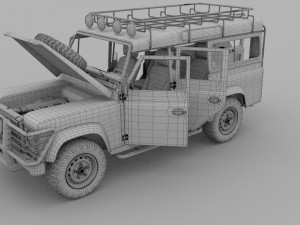 full land rover defender 110 station wagon rev 3D 모델