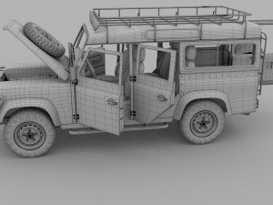 full land rover defender 110 station wagon rev 3D 모델