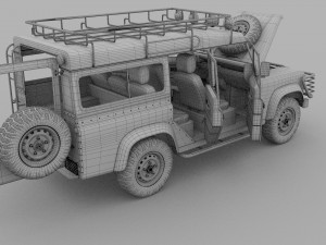 full land rover defender 110 station wagon rev 3D 모델