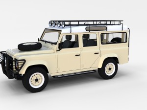 land rover defender 110 station wagon w interior 3D Model