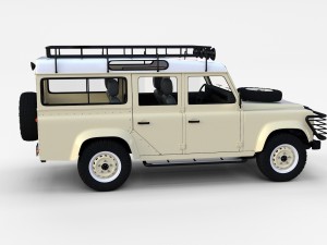 land rover defender 110 station wagon w interior 3D 모델