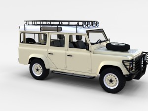 land rover defender 110 station wagon w interior 3D 모델