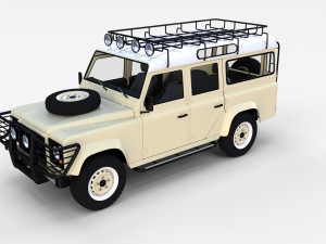 land rover defender 110 station wagon w interior 3D 모델