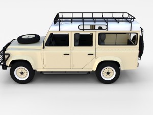 land rover defender 110 station wagon w interior 3D 모델