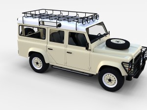 land rover defender 110 station wagon w interior 3D 모델