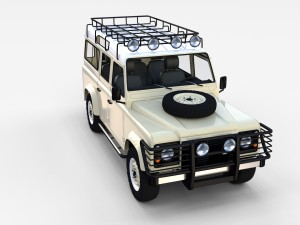 land rover defender 110 station wagon w interior 3D 모델