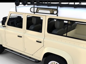 land rover defender 110 station wagon w interior 3D 모델