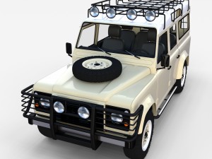 land rover defender 110 station wagon w interior 3D 모델